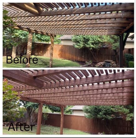 Picture Fence Staining & Pergola Staining with Solid Color Stain (recommended for longer durability & protection)